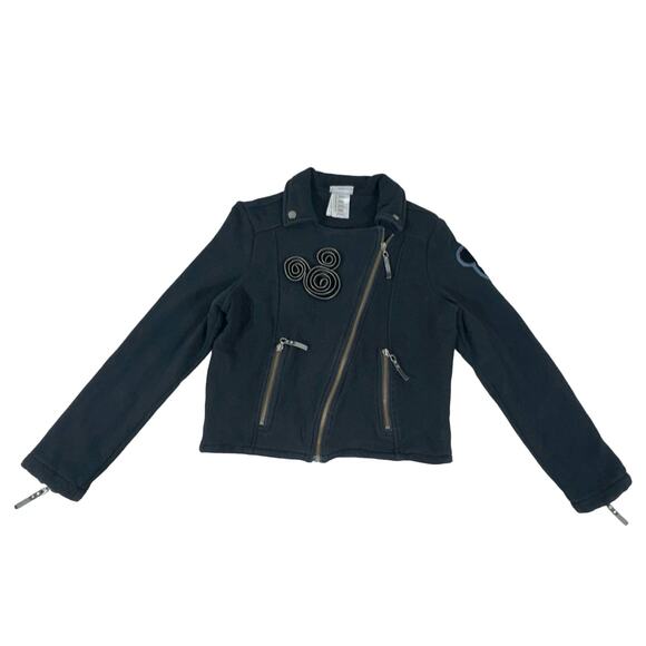 Disney Parks Mickey Mouse Moto Jacket Size Small Disneyland Black Zippers READ - Picture 7 of 16